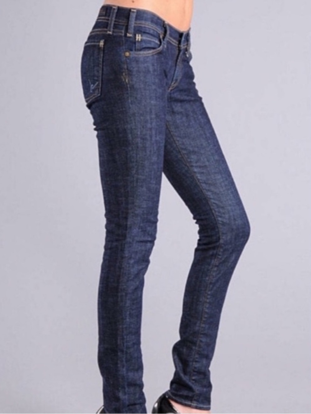 Citizens For Humanity Avedon Stretch Low Waist Skinny Jeans - Dark Blue